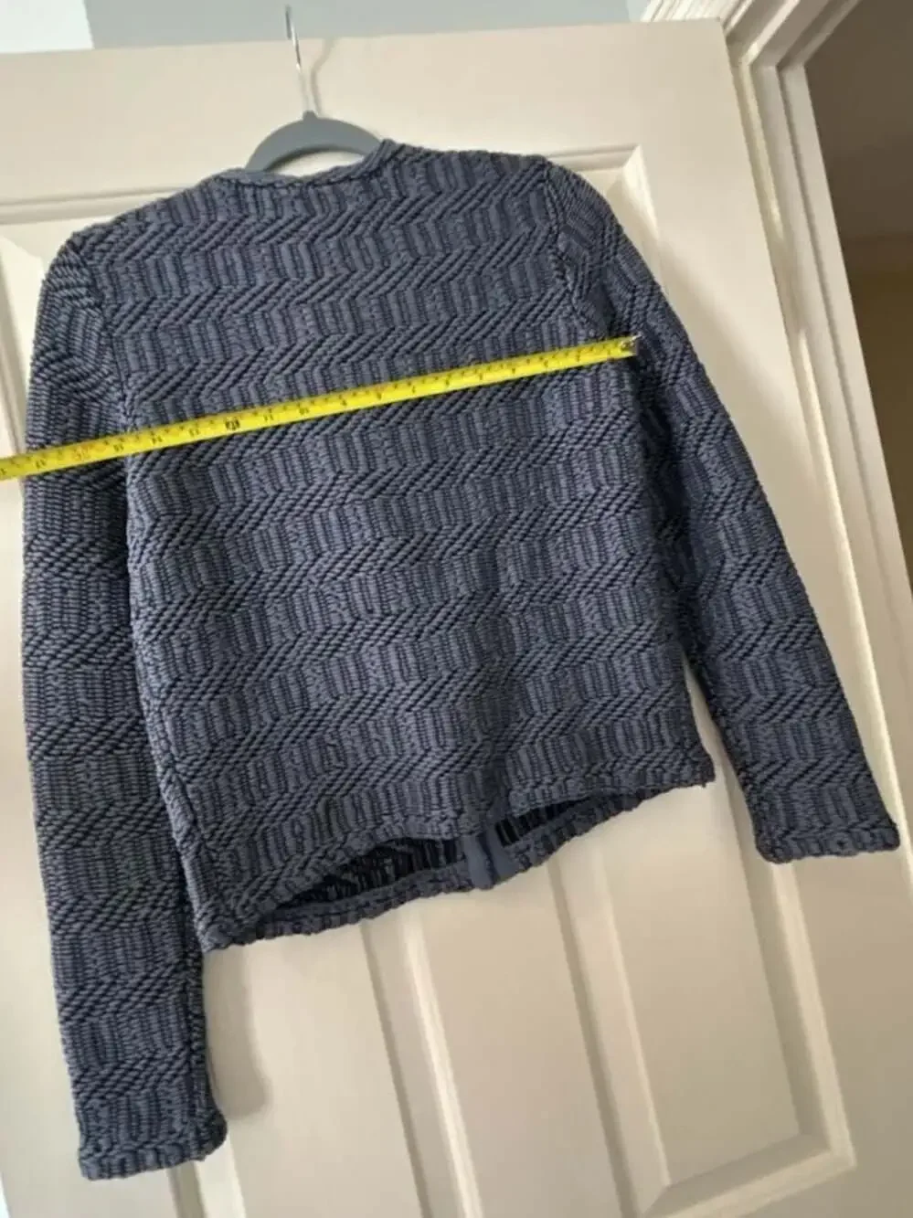 LOFT Textured Zip-Front Jacket Blue Size SP